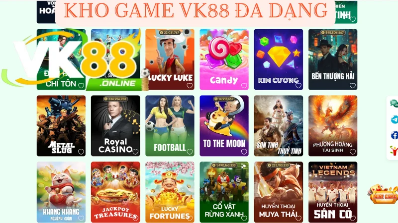 Khám phá kho game đặc sắc có tại VK88